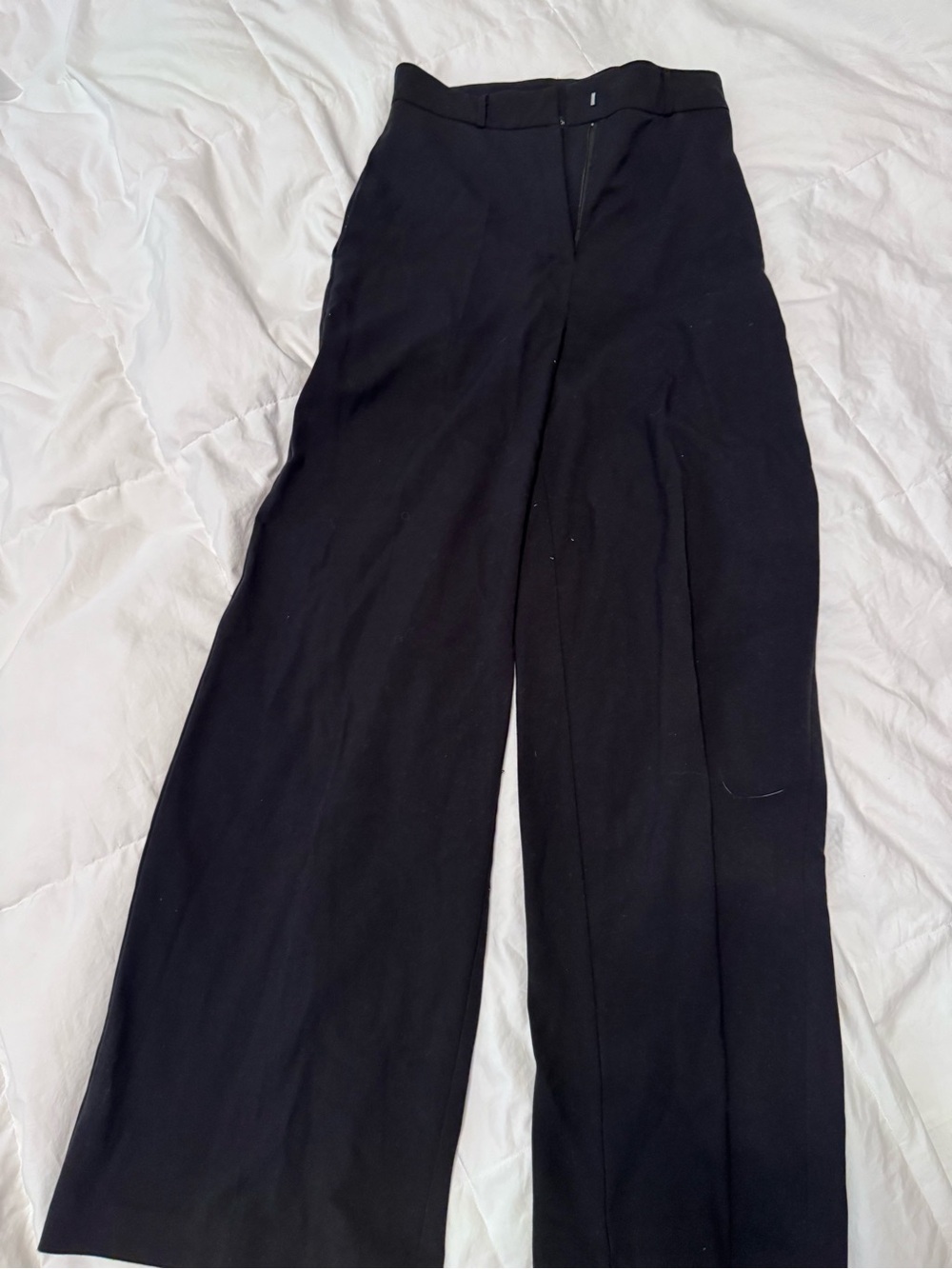 Olivaceous Black High-Waist Trousers